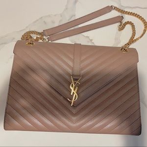 Authentic YSL Envelope Large Grain De Poudre Bag